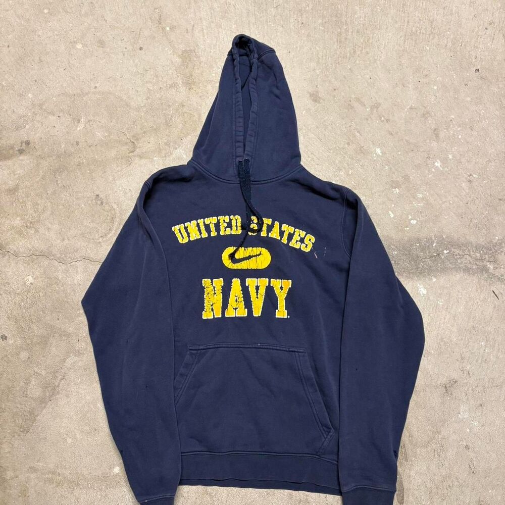 Nike Men's Navy and Blue Hoodie